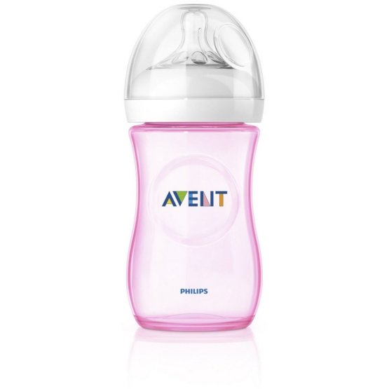 Dojčenská fľaša Avent Natural 260 ml ružová