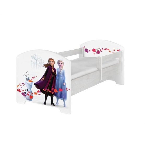 Detská posteľ so zábranou - Ľadové kráľovstvo 2 - dekor nórska borovica
