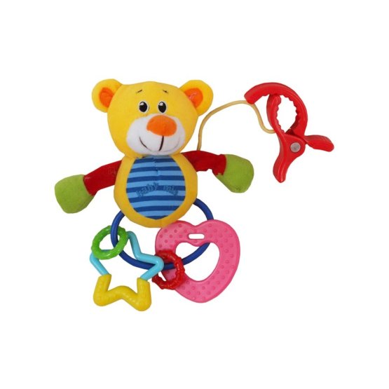 Plyšová hračka s chrastítkem Baby Mix medvěd Žltá