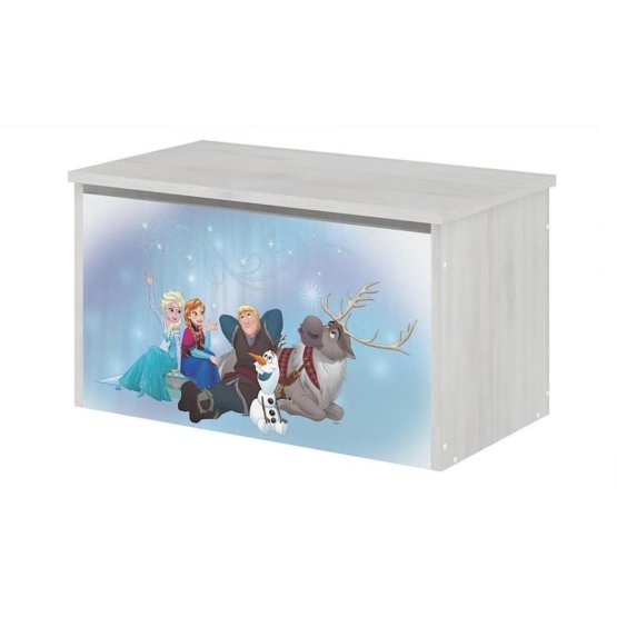 Drevená truhla na hračky Disney - Ľadové kráľovstvo - dekor nórska borovica