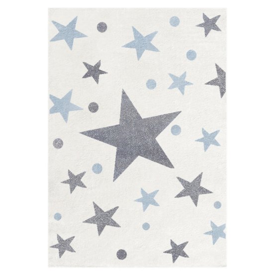 Detský koberec STARS krémovo-modrý