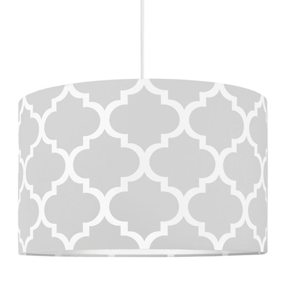 Textilná závesná lampa - Maroko - sivá