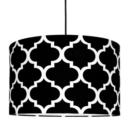 Textilná závesná lampa - Maroko - čierna