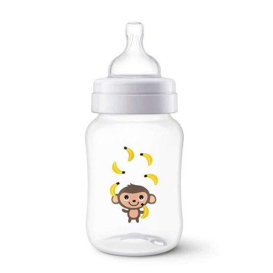 Dojčenská fľaša Avent Classic 260 ml biela s opičkou