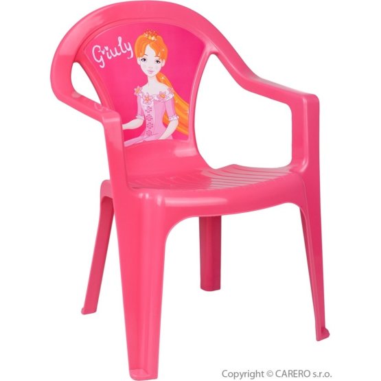 Detský záhradný nábytok - Plastová stolička ružová Giuly