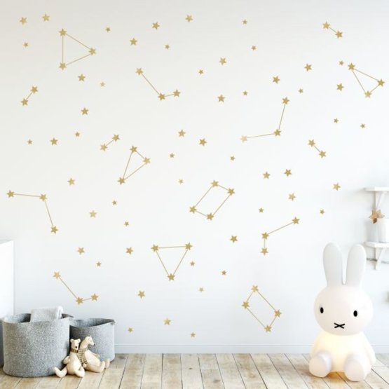 Samolepky na stenu - zlatá hviezdičky
