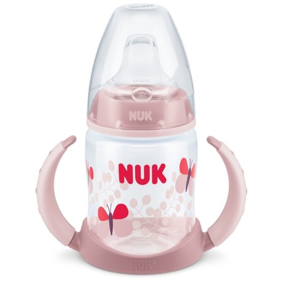 Dojčenská fľaša na učenie NUK 150 ml svetlo ružová motýľ
