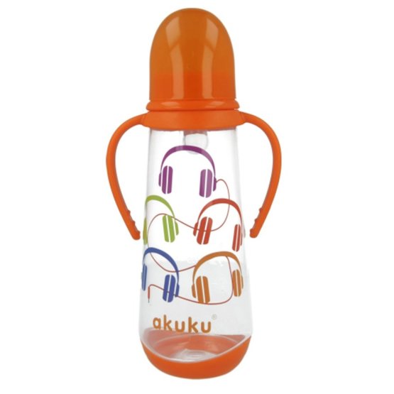 Fľaša s obrázkom Akuku 250 ml oranžová