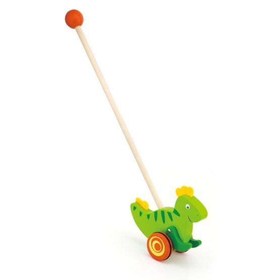 Drevená jazdiaca hračka Viga dinosaurus Zelená