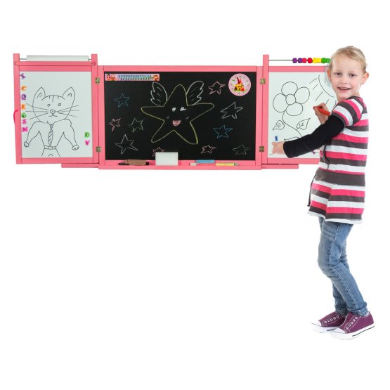 Detská magnetická / kriedová tabuľa na stenu - ružová