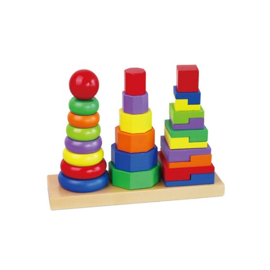 Drevené farebné pyramidy pre deti Viga Multicolor