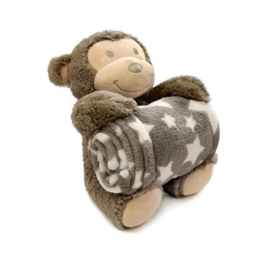 Detská deka s plyšovou opičkou