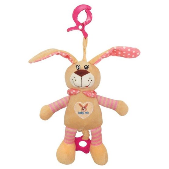Detská plyšová hračka s hracím strojčekom Baby Mix králiček ružový