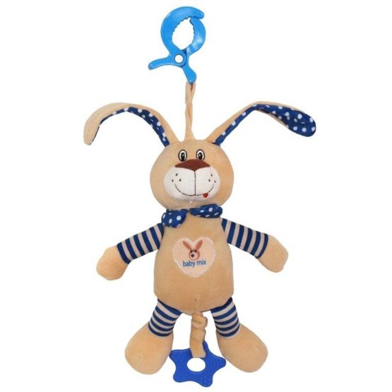 Detská plyšová hračka s hracím strojčekom Baby Mix králiček modrý