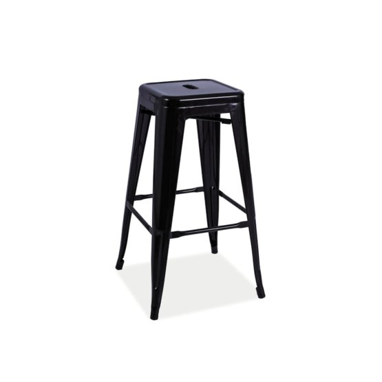 Barová stolička LONG - matná čierna