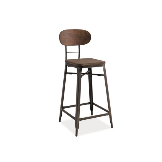 Barová stolička LOPE - tmavý orech/grafit