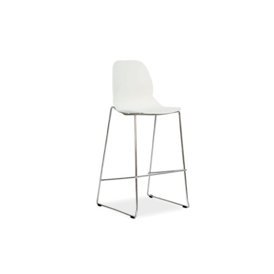 Barová stolička ITALO H-2 - chróm/biela