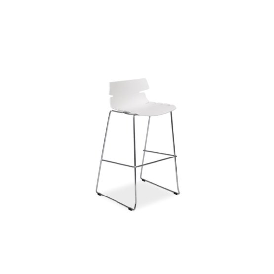 Barová stolička FERRO H-2 - chróm/biela
