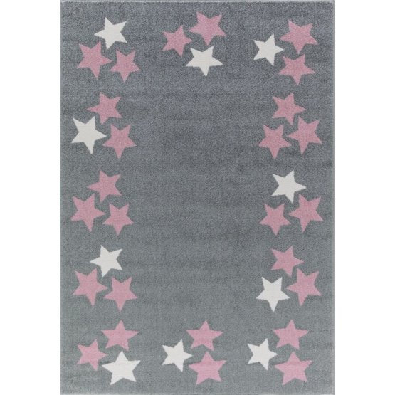 Detský koberec BORDERSTAR - šedo-ružový