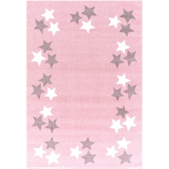 Detský koberec BORDERSTAR - ružovo-šedý