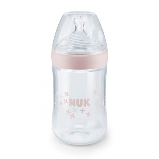 Dojčenská fľaša NUK Nature Sense 260 ml staro ružová
