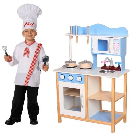 Detská drevená kuchynka s vybavením