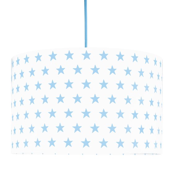 Textilná závesná lampa - hviezdičky - modrá