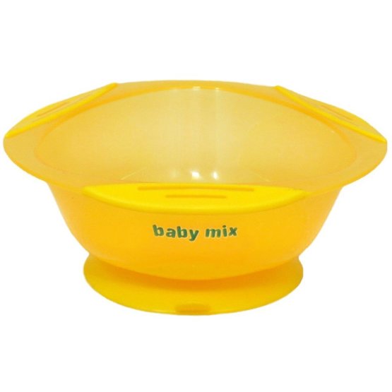 Detská protišmyková miska Baby Mix žltá