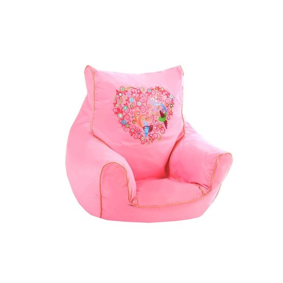 Detský sedací vak - srdiečko - ružový