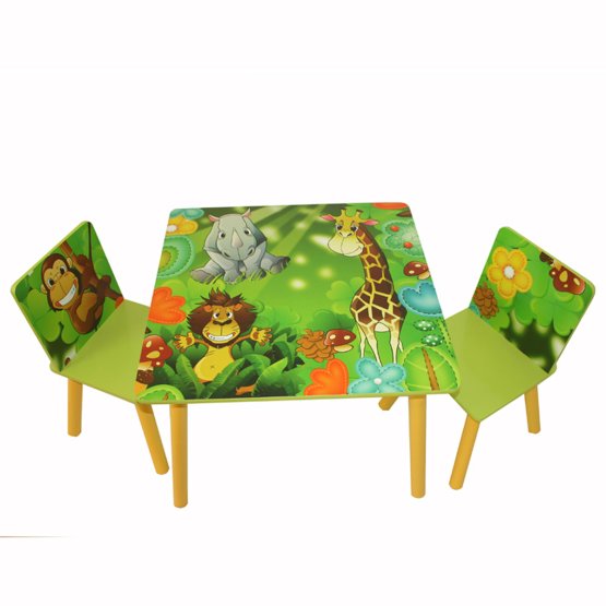Detský stôl so stoličkami JUNGLE