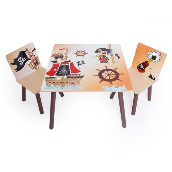 Detský stôl so stoličkami - pirát