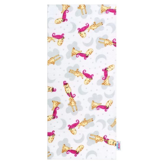 Bavlnená plienka s potlačou New Baby biela ružovou žirafou