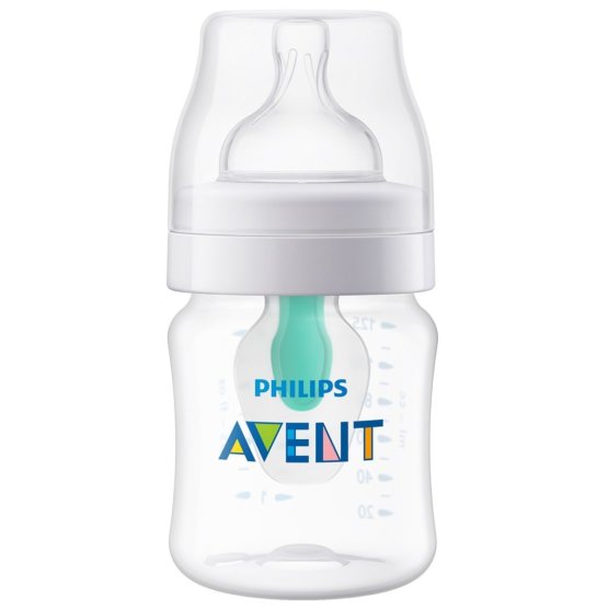 Dojčenská fľaša Avent Anti-Colic s ventilom Airfree 125 ml Transparentná
