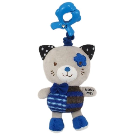 Detská plyšová hračka s hracím strojčekom Baby Mix mačička modrá
