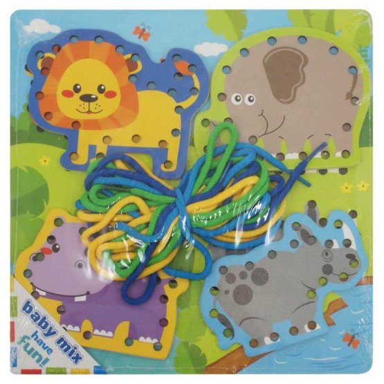 Drevená prepletacia hračka Baby Mix Safari Podľa obrázku