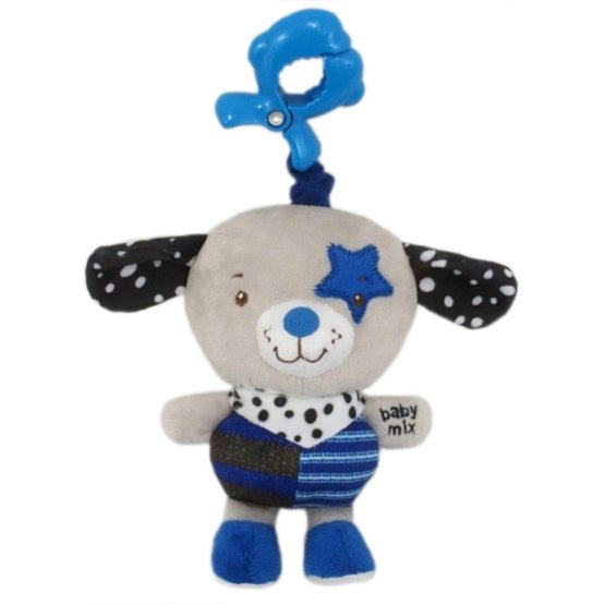 Detská plyšová hračka s hracím strojčekom Baby Mix psíček modrá