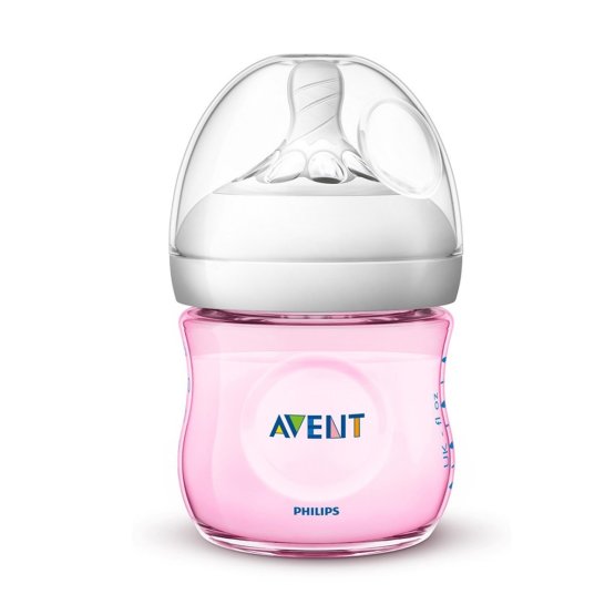 Dojčenská fľaša Avent Natural 125 ml ružová