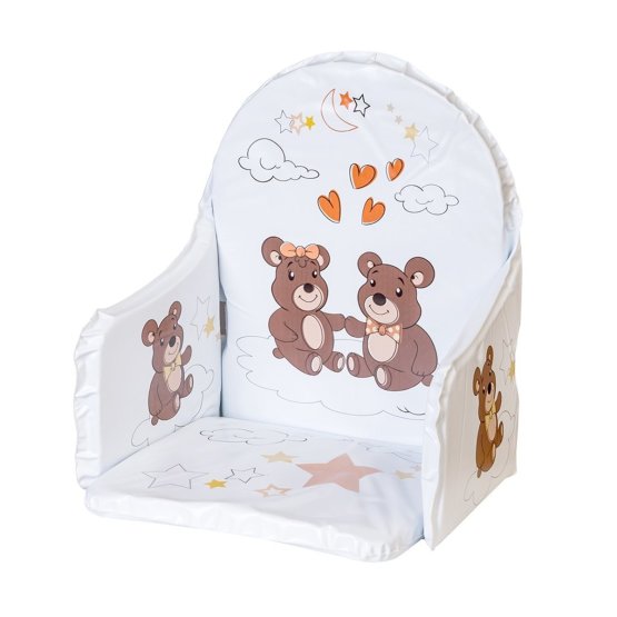 Vložka do drevených jedálenských stoličiek typu New Baby Victory biela medvedíkovia Sivá