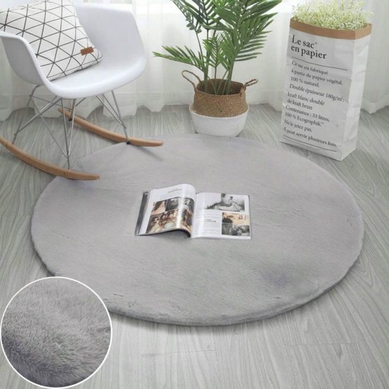 Okrúhly koberec Rabbit - šedý
