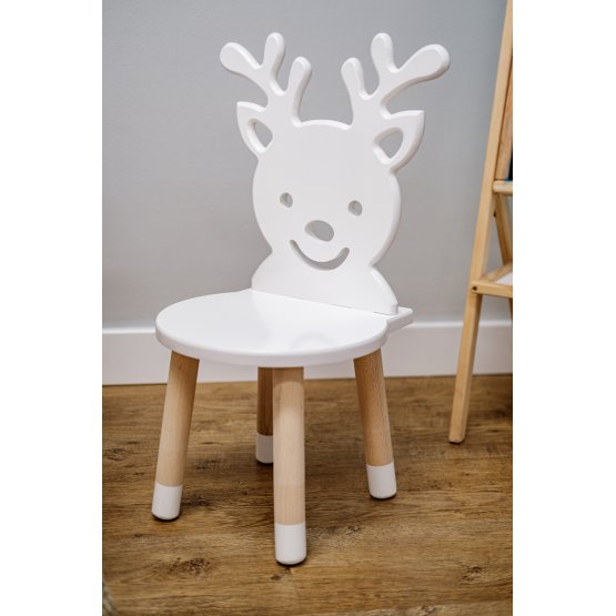 Detská stolička - Jelen - biela