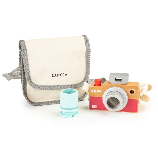 Detský drevený fotoaparát s kaleidoskop