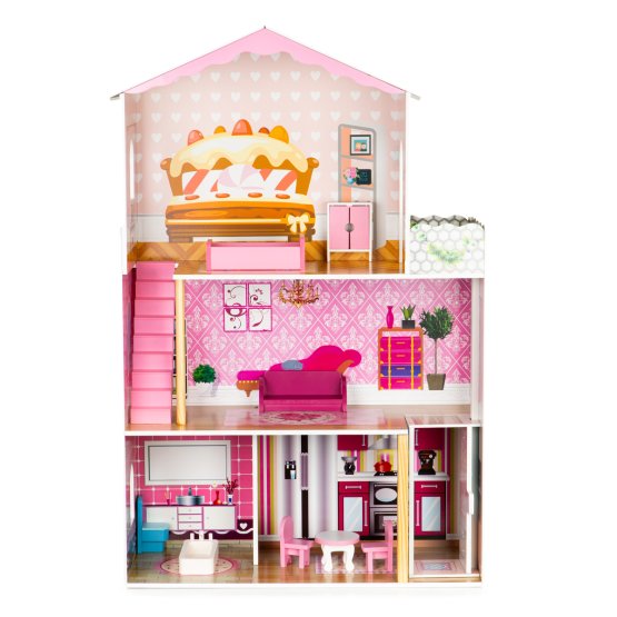 Drevený domček pre bábiky s výťahom Amanda