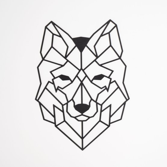 Drevený geometrický obraz - Vlk - rôzne farby