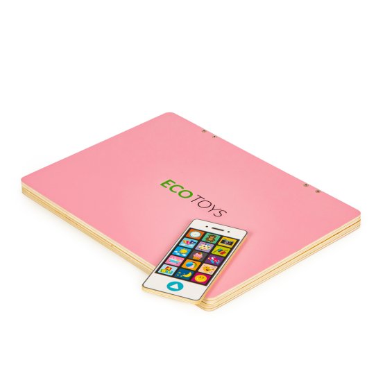 Drevený magnetický notebook ružový