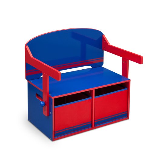 Detská lavica s úložným priestorom modro - červená