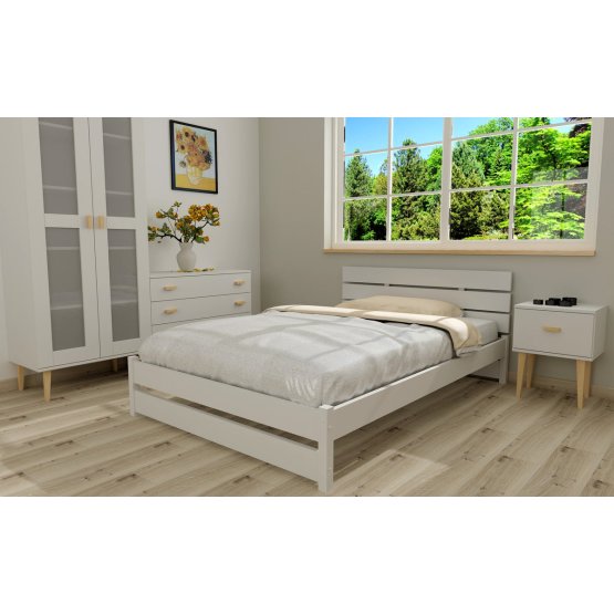 Drevená posteľ Max 200 x 90 cm - biela