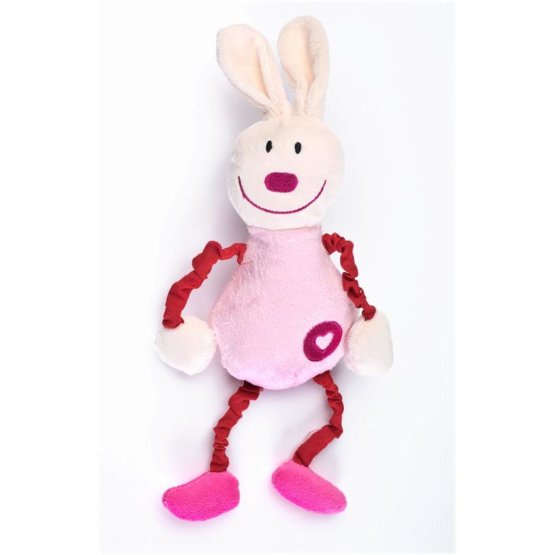 Edukačná plyšová hračka Sensillo králiček s pískatkom Ružová