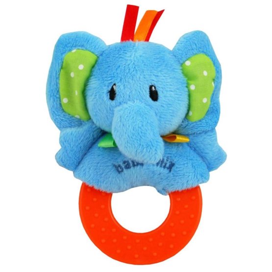 Detská plyšová hrkálka Baby Mix slon Modrá