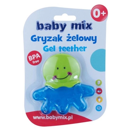 Chladiace hryzátko Baby Mix chobotnica Modrá