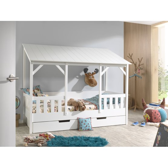Detská posteľ v tvare domčeka Charlotte - biela